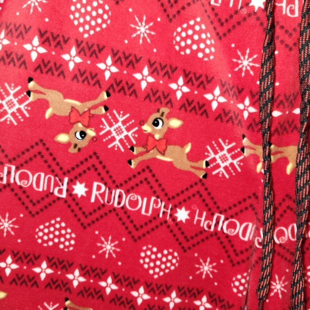 The Rudolph Co Size 12-14 Lounge Pants / Pajamas Stretch Soft Reindeer Red Xmas - Picture 9 of 11